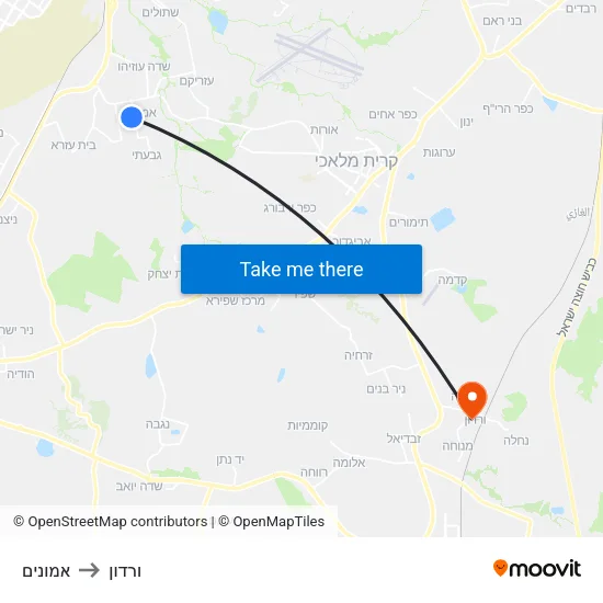 אמונים to ורדון map