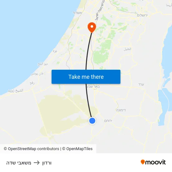 משאבי שדה to ורדון map
