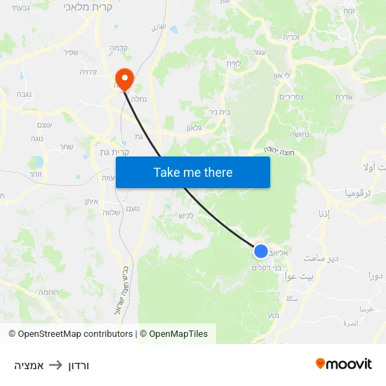 אמציה to ורדון map