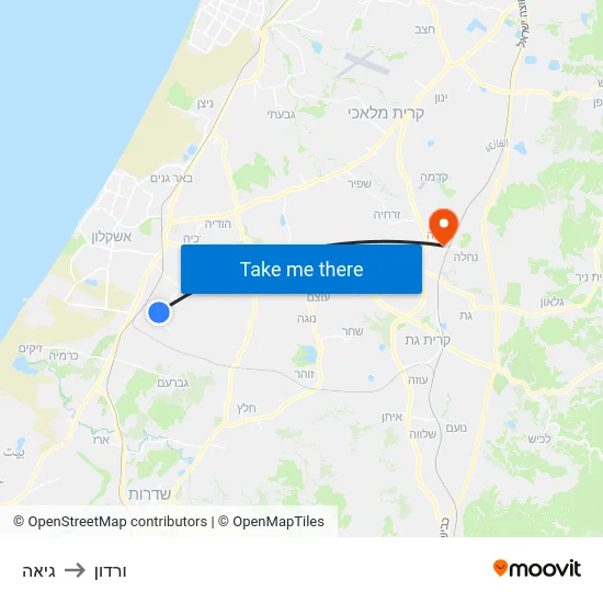גיאה to ורדון map