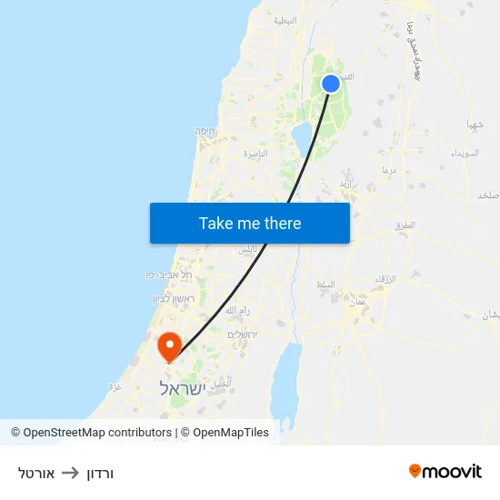 אורטל to ורדון map