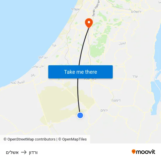 אשלים to ורדון map