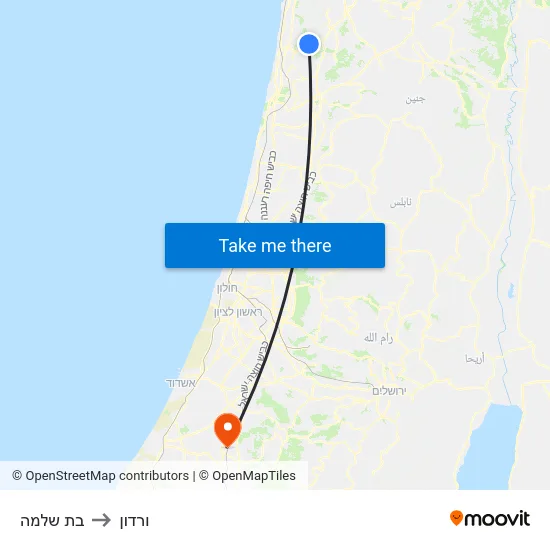 בת שלמה to ורדון map