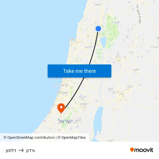 דלתון to ורדון map