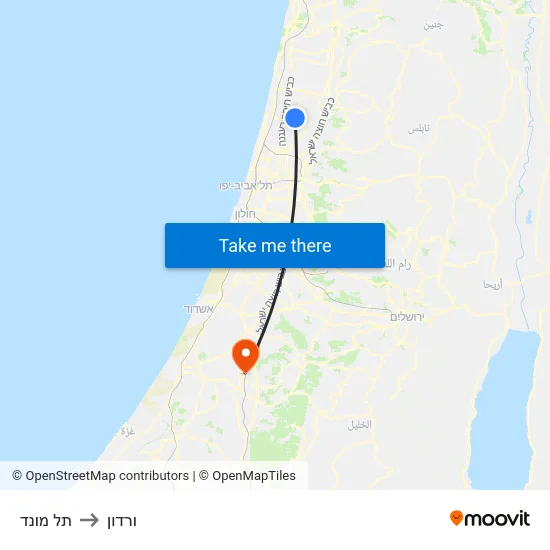 תל מונד to ורדון map
