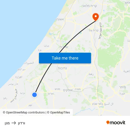 מגן to ורדון map
