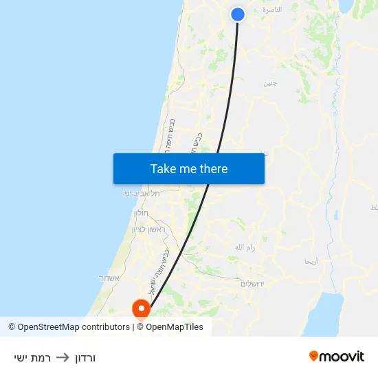 רמת ישי to ורדון map