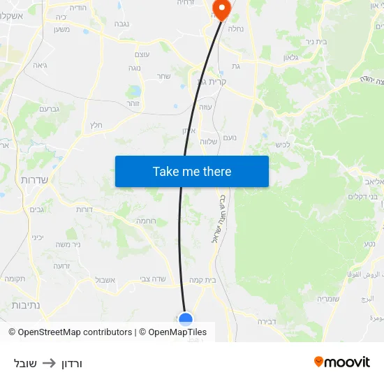 שובל to ורדון map