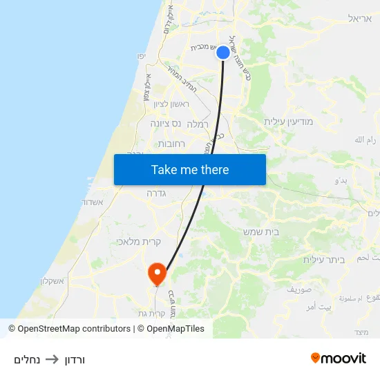 נחלים to ורדון map