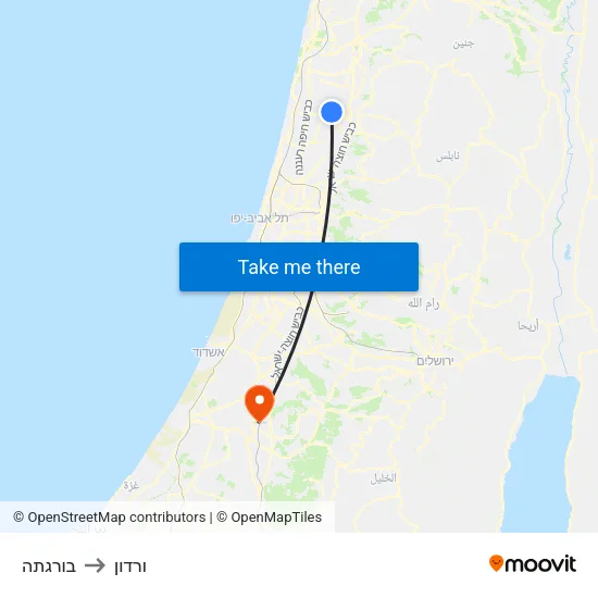 בורגתה to ורדון map