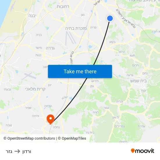 גזר to ורדון map