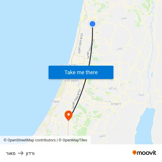 מאור to ורדון map