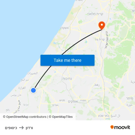 כיסופים to ורדון map