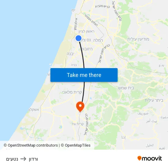 נטעים to ורדון map