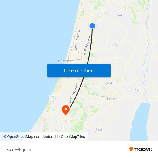 מגל to ורדון map