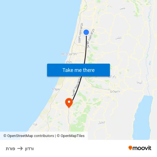 פורת to ורדון map