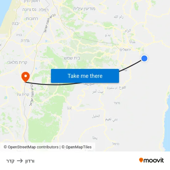 קדר to ורדון map