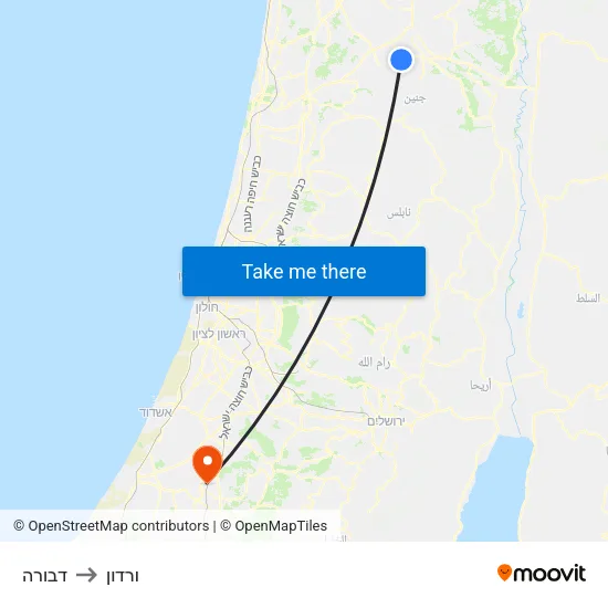 דבורה to ורדון map