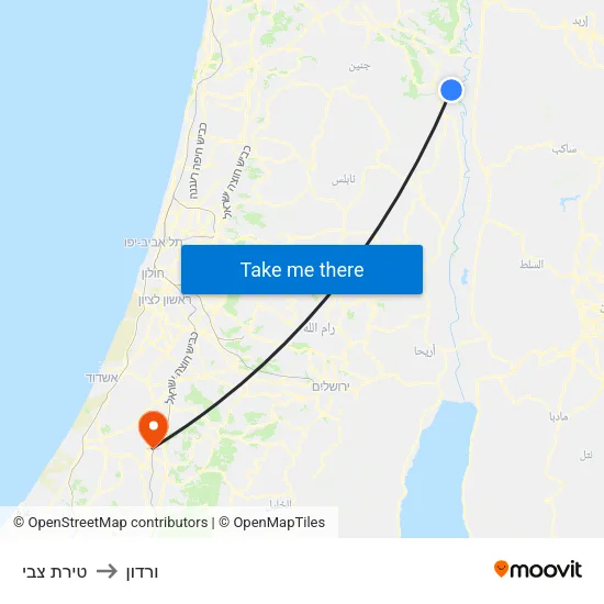 טירת צבי to ורדון map