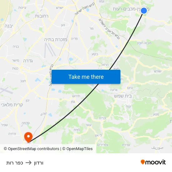 כפר רות to ורדון map