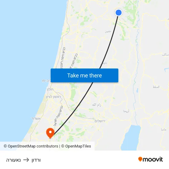נאעורה to ורדון map