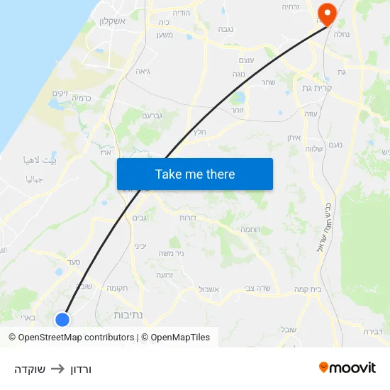 שוקדה to ורדון map