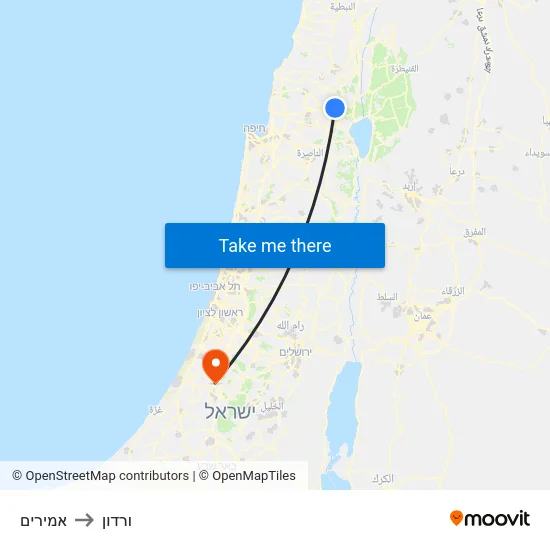 אמירים to ורדון map