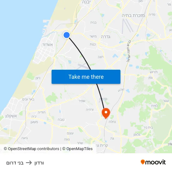 בני דרום to ורדון map