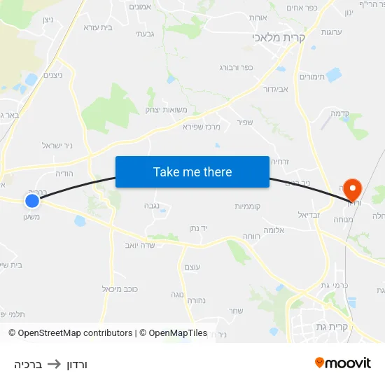 ברכיה to ורדון map
