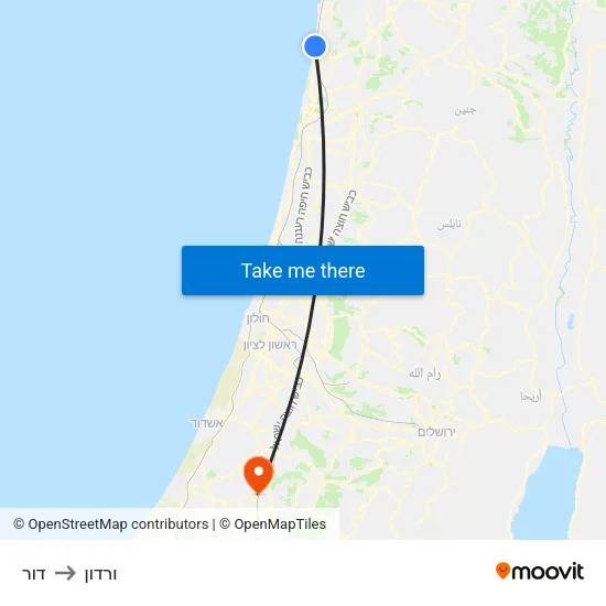 דור to ורדון map