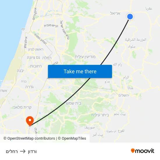 רחלים to ורדון map