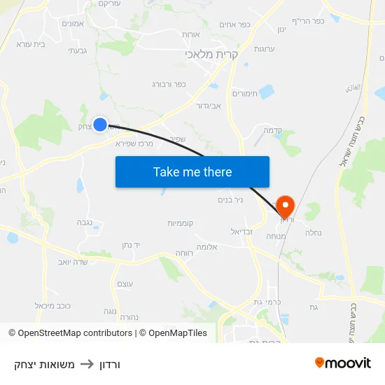משואות יצחק to ורדון map