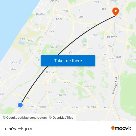 עלומים to ורדון map