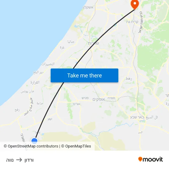 נווה to ורדון map