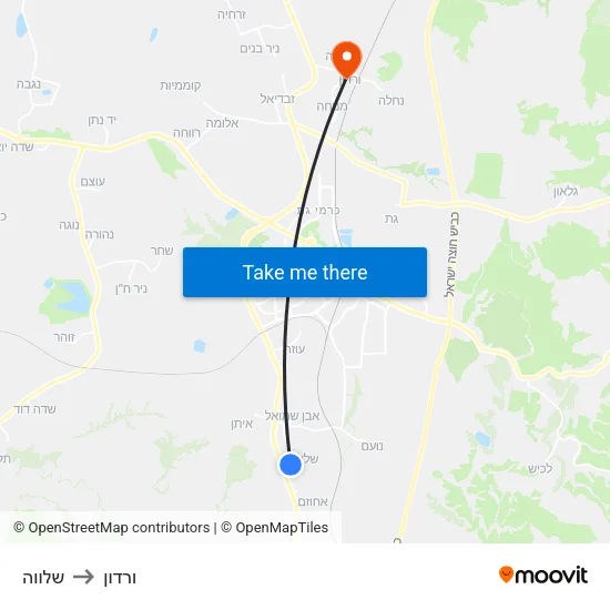 שלווה to ורדון map
