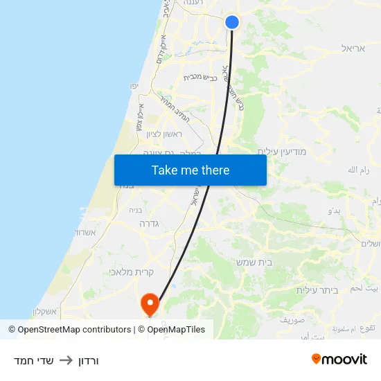 שדי חמד to ורדון map