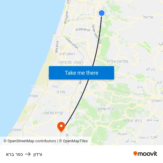כפר ברא to ורדון map