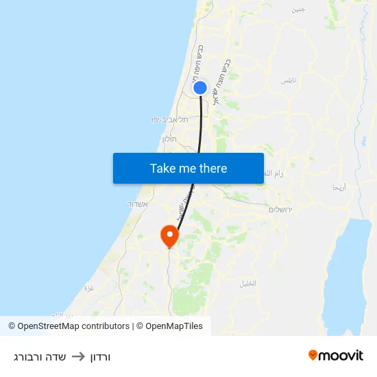 שדה ורבורג to ורדון map
