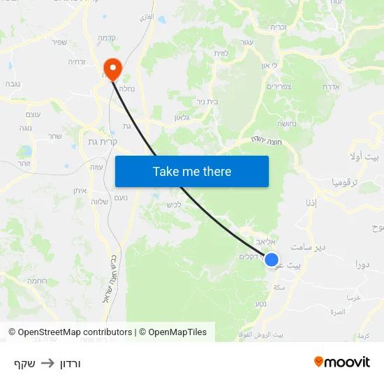 שקף to ורדון map