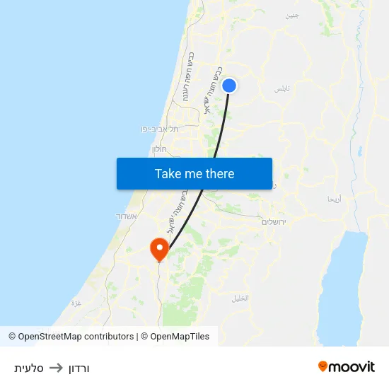 סלעית to ורדון map