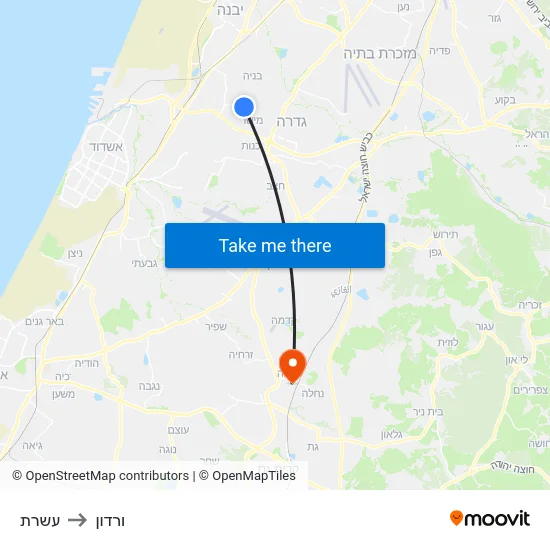 עשרת to ורדון map