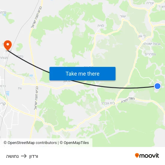 נחושה to ורדון map