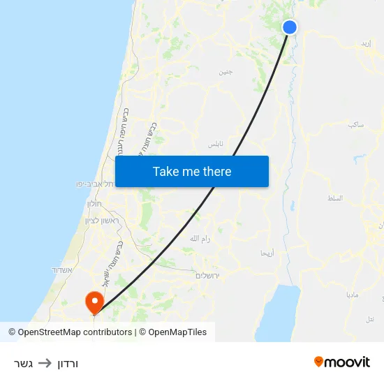 גשר to ורדון map