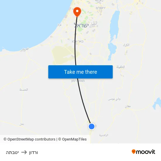 יטבתה to ורדון map