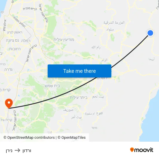 נירן to ורדון map