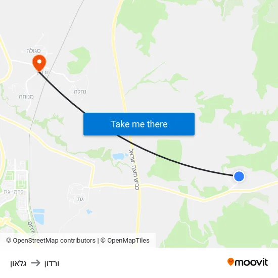 גלאון to ורדון map