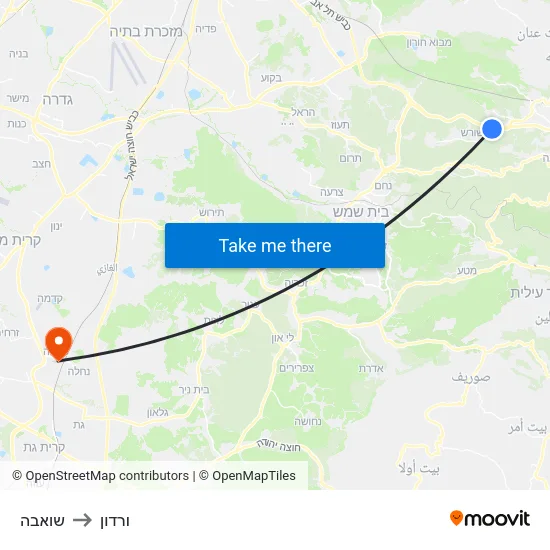 שואבה to ורדון map