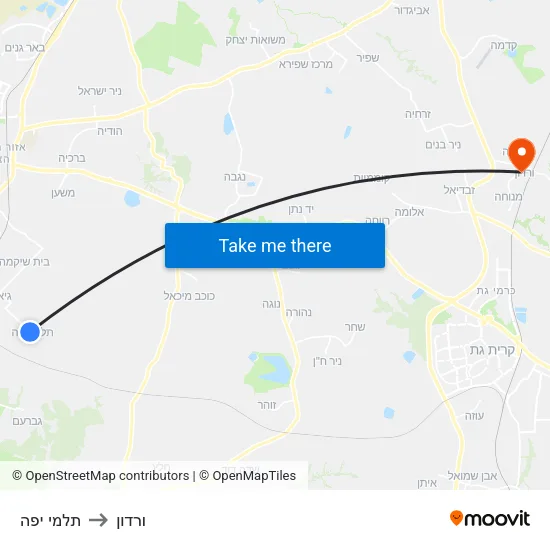 תלמי יפה to ורדון map