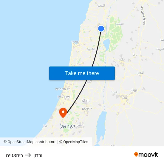 ריחאנייה to ורדון map