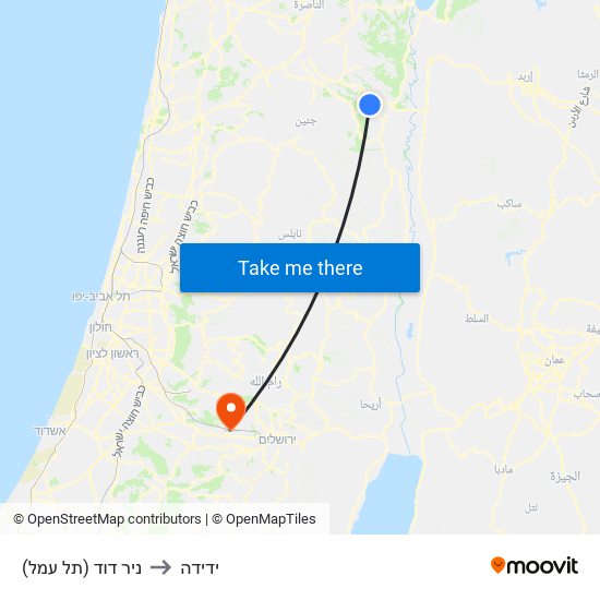 ניר דוד (תל עמל) to ידידה map